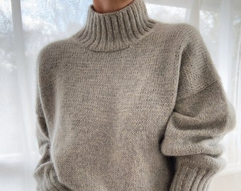 Knitting Pattern Harlow Sweater Top Down Knitting Sweater Pullover