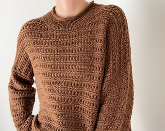 Strickmuster Yutori Sweater Strickanleitung Top Down Strickpullover