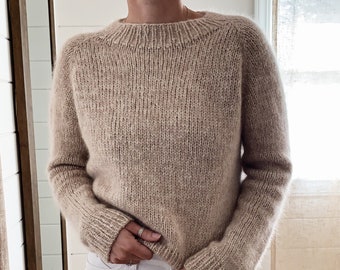 Knitting Pattern plus Video Tutorial Latte Sweater Top Down Raglan Sweater Knitting Pattern
