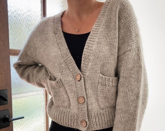 Knitting Pattern Good Grandpa Cardigan Cropped Top Down Sweater