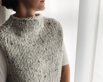 Knitting Pattern London Fog Slipover Easy Top Down Knitting Vest