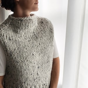 Knitting Pattern London Fog Slipover Easy Top Down Knitting Vest