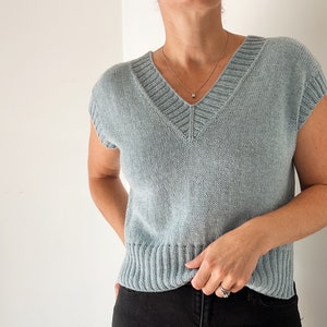 Knitting Pattern Suri Shirt V Neck Top Down Knitting Summer Knitting