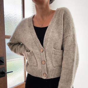 Knitting Pattern Good Grandpa Cardigan Cropped Top Down Sweater