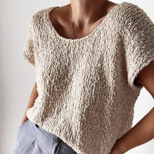 Knitting Pattern Instructions Drop Cut Tee Top Diwn Boxy Style Shirt Drop Shoulder Shirt