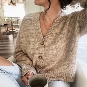 Knitting Pattern Home Cardigan V Neck image 2