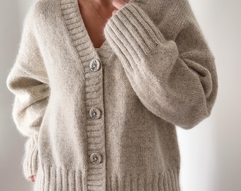knitting Pattern Instructions Harlow Cardigan V Neck Top Down Knitting Pattern