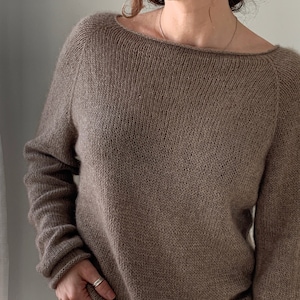 Beginner friendly Knitting Sweater Pattern The Dentelle Douce top down Knit Sweater Blouse