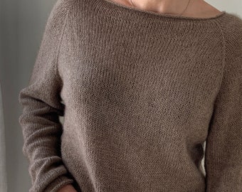 Beginner friendly Knitting Sweater Pattern The Dentelle Douce top down Knit Sweater Blouse