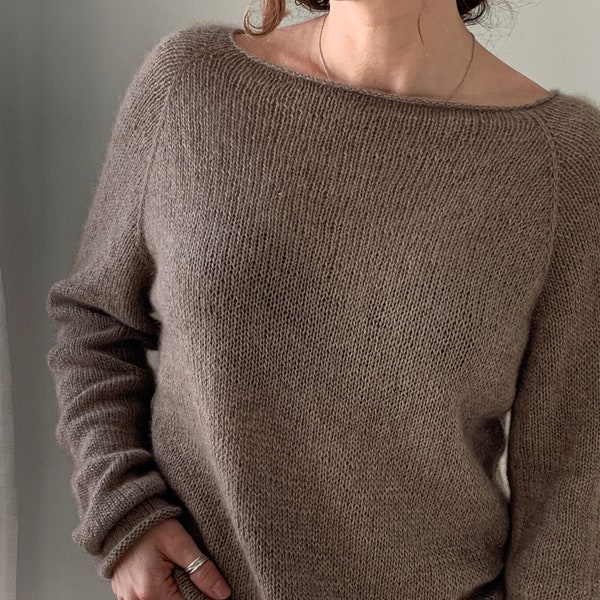 Beginner friendly Knitting Sweater Pattern The Dentelle Douce top down Knit Sweater Blouse
