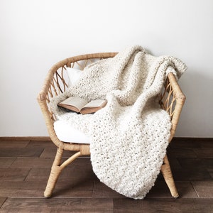 Crochet Pattern Chunky Wool Blanket Afghan Throw Original The BIRCH Blanket image 2