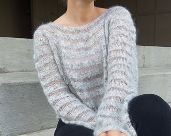 Knitting Pattern Promenade Blouse Knitting Sweater Pattern Circular Yoke Sweater