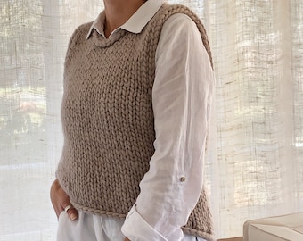 Knitting Pattern Top-Down Slipover Vest Abrazo Slipover