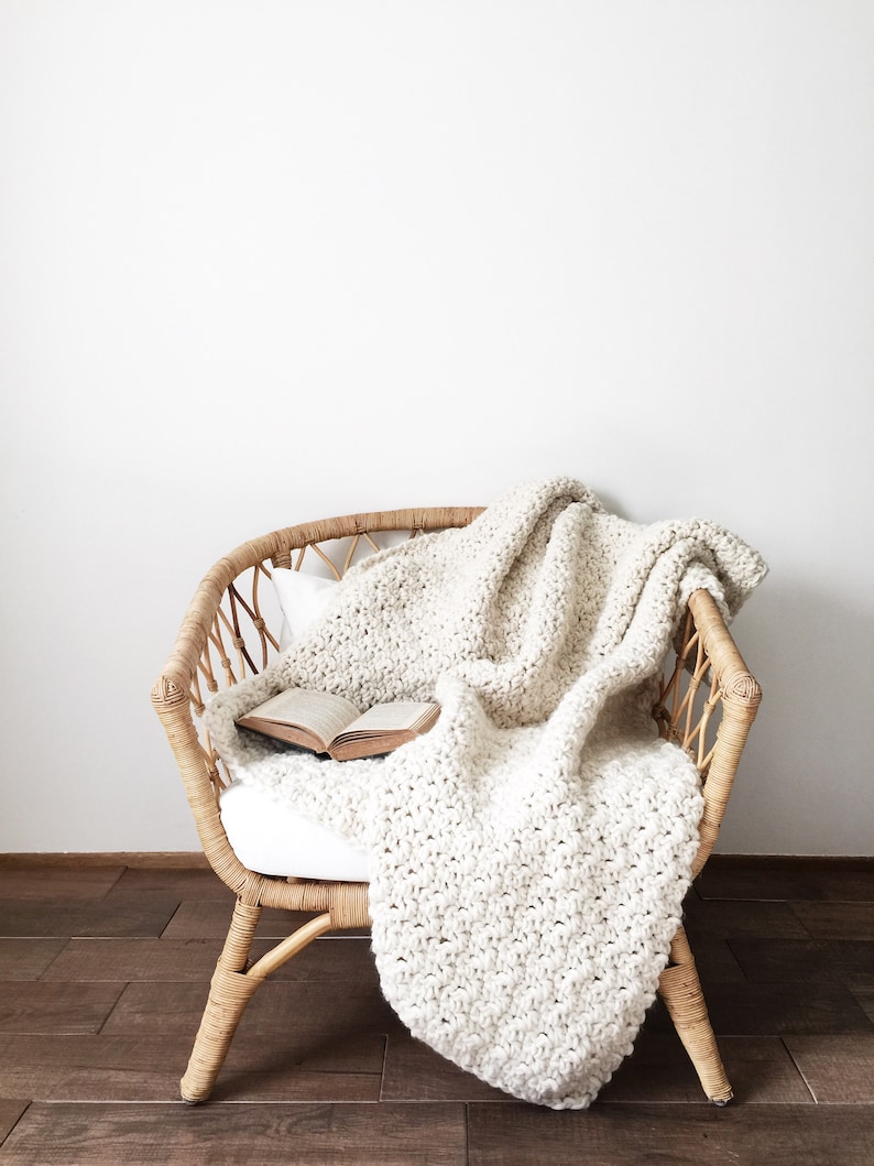 Crochet Pattern Chunky Wool Blanket Afghan Throw Original The BIRCH Blanket image 4