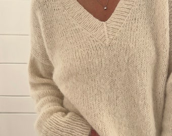 Knitting Pattern Home Sweater V Neck Top Down Knitting Pattern - Etsy