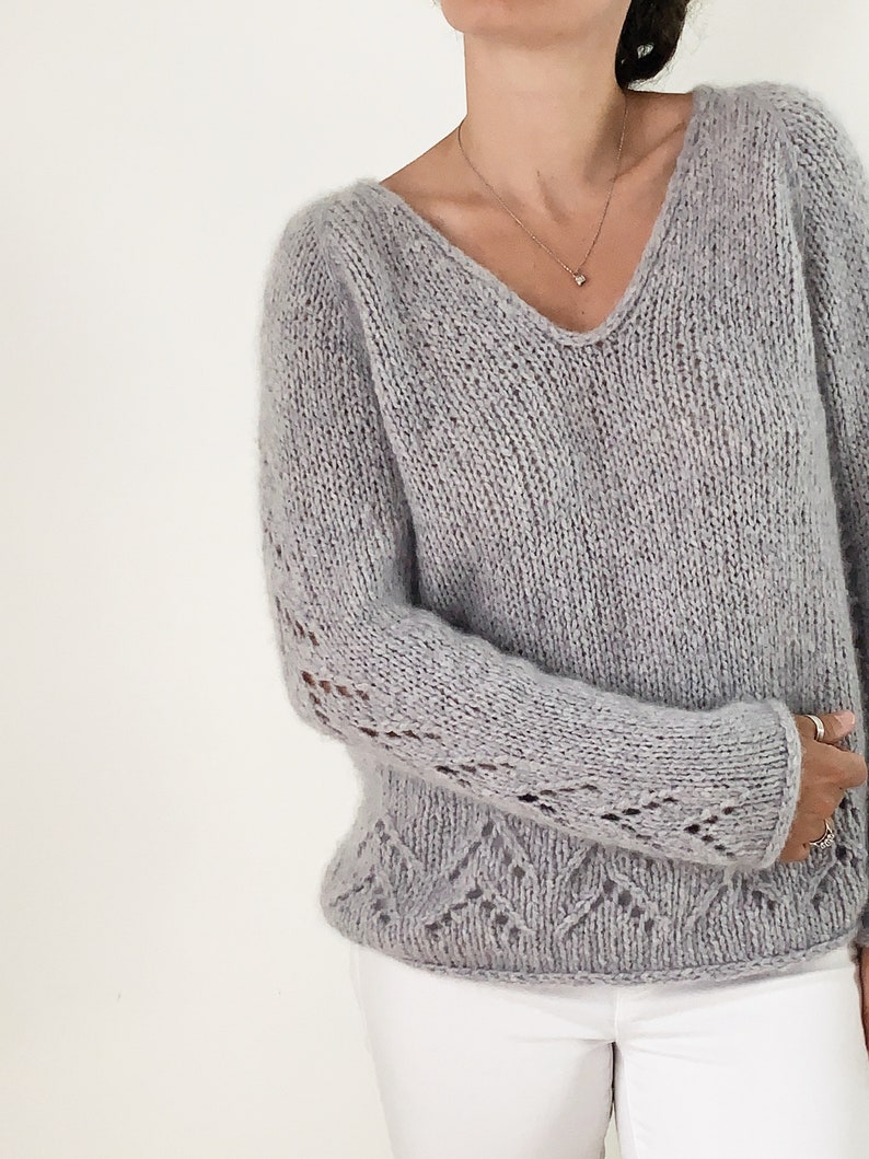 Strickanleitung Top-Down Sweater Pullover The Evermore Bild 5