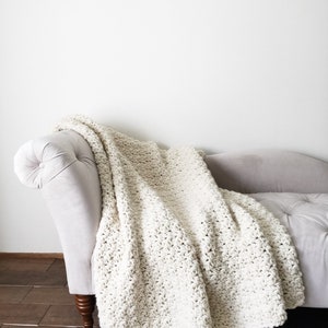 Couverture en laine épaisse au crochet, jeté afghan original The BIRCH Blanket image 6