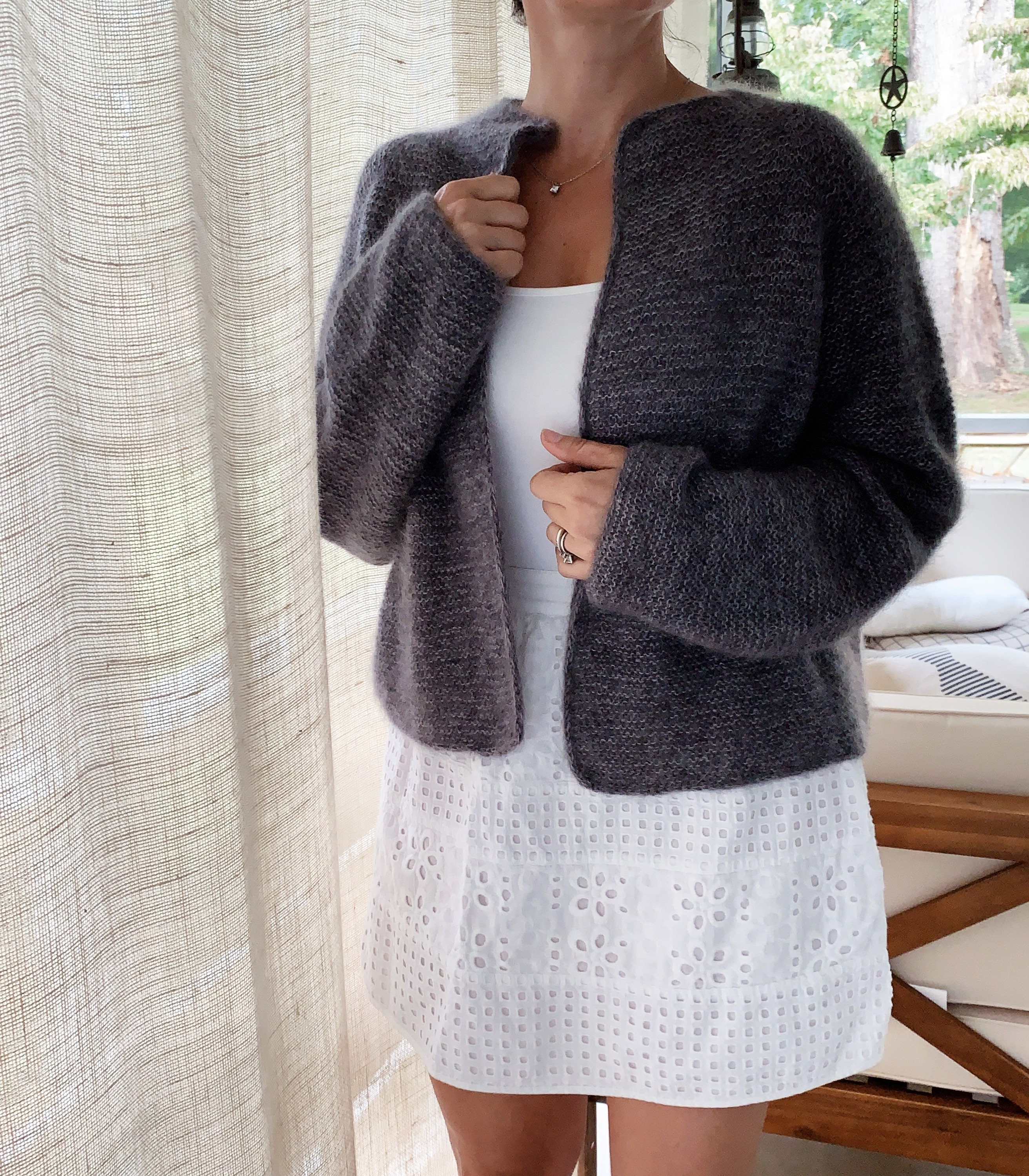 Knitting Pattern Top-down Sweater Cardigan the Harper Jacket