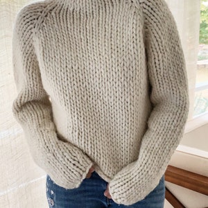 Beginner Friendly Knitting Pattern Gallant Sweater Chunky cropped sweater top-down image 7