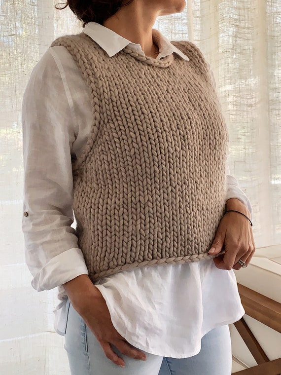 Knitting Pattern Top-down Slipover Vest Abrazo Slipover - Etsy