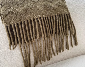 Knitting Pattern Instructions Ziggy Scarf With Fringe Extra Long Scarf