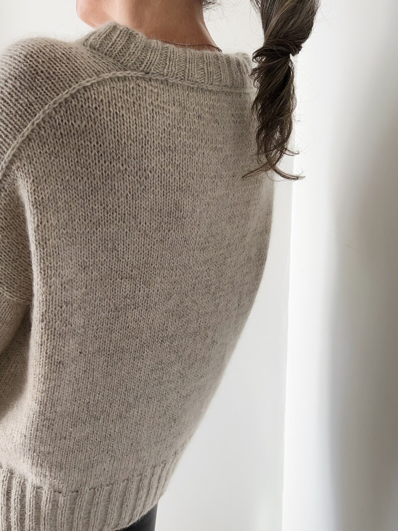 Knitting Pattern Harlow Sweater V Neck Top Down Knitting Patterns ...