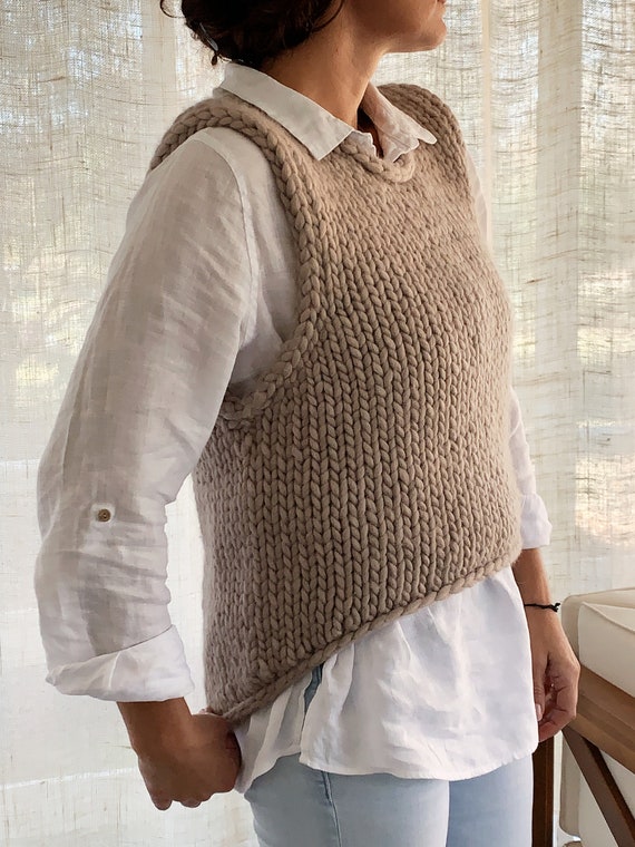 hebzuchtig instinct Schots Knitting Pattern Top-down Slipover Vest Abrazo Slipover - Etsy Finland