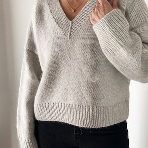 Knitting Pattern Dartmoor Sweater V Neck Top Down Knitting - Etsy