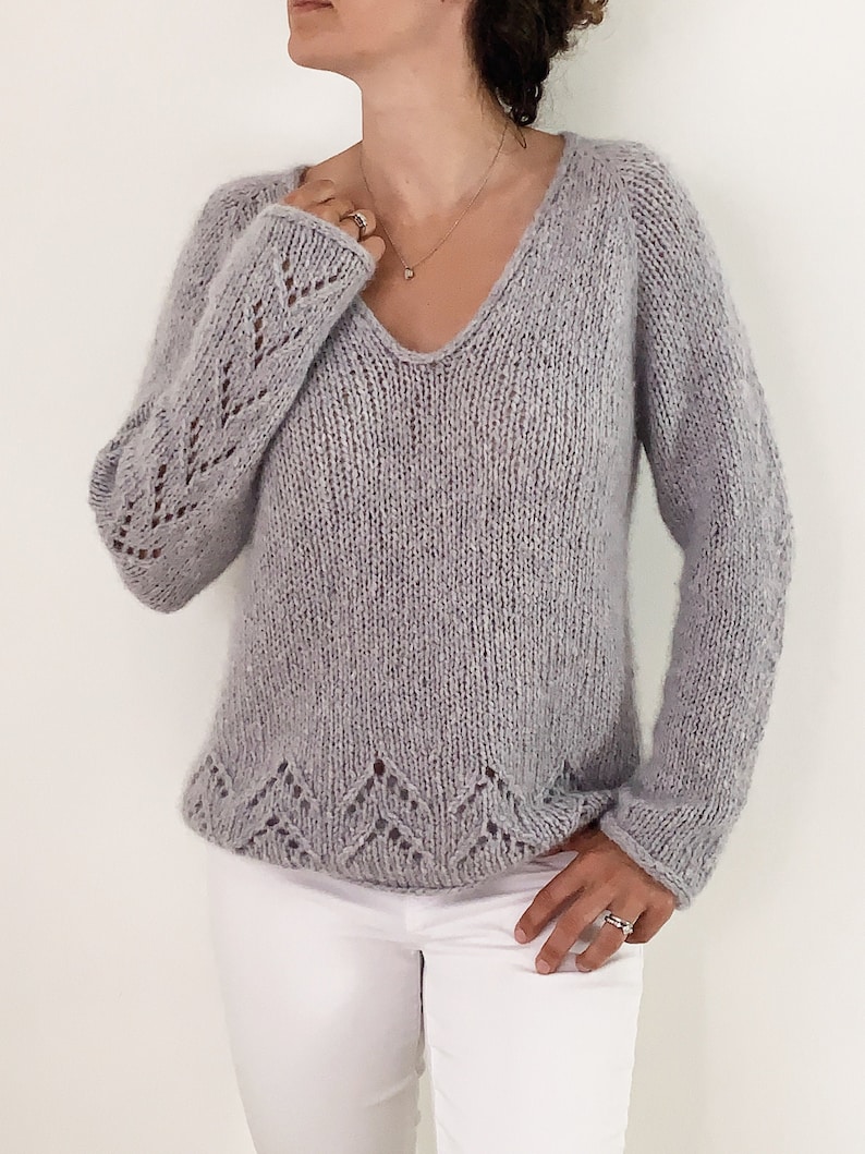 Strickanleitung Top-Down Sweater Pullover The Evermore Bild 4