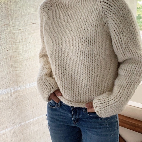 Beginner Friendly Knitting Pattern Gallant Sweater Chunky cropped sweater top-down