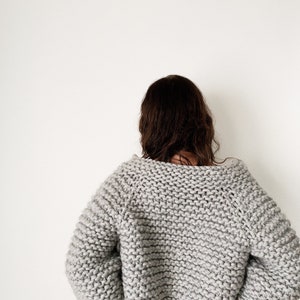 Beginner Friendly Top Down Knitting Pattern Cropped Sweater Pattern The Harper Wool Jacket image 2