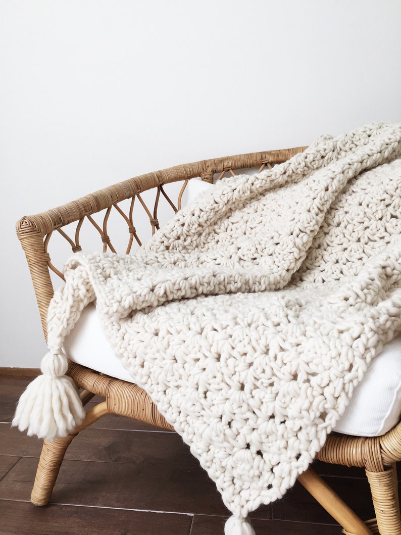 Crochet Pattern Chunky Blanket Throw Afghan Pattern Photo Etsy