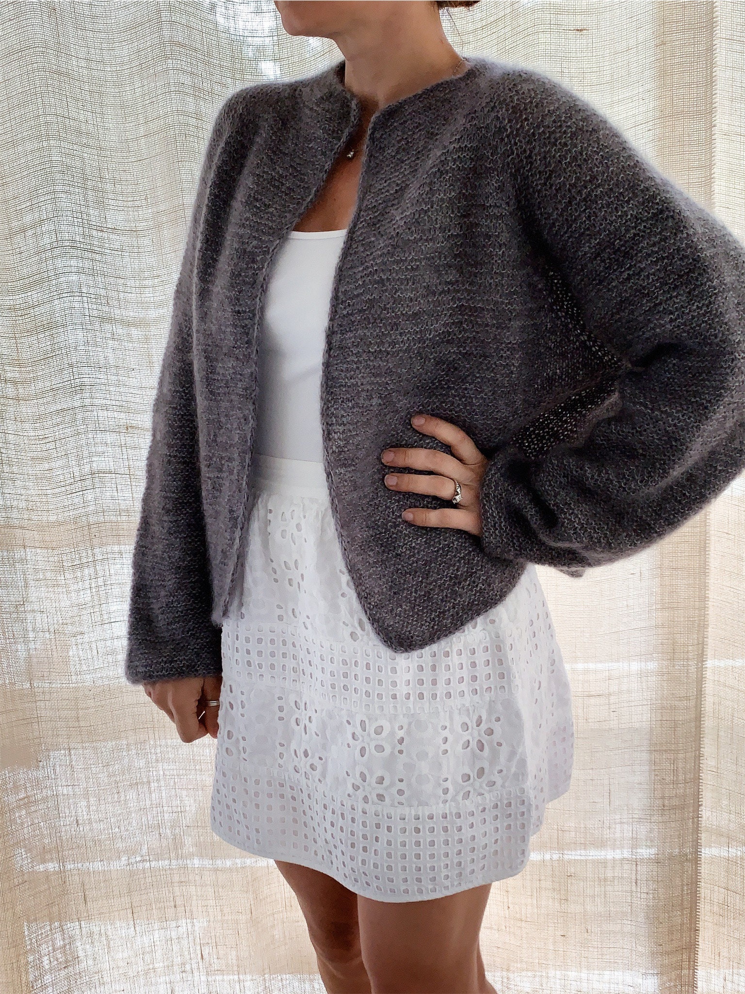 Knitting Pattern Top-down Sweater Cardigan the Harper Jacket