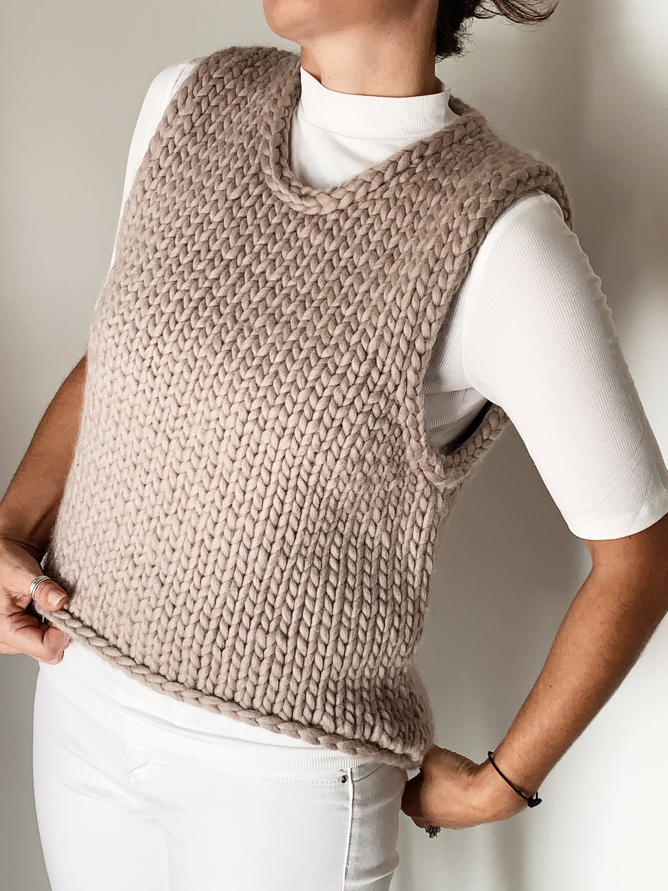 Knitting Pattern TopDown Slipover Vest Abrazo Slipover Etsy