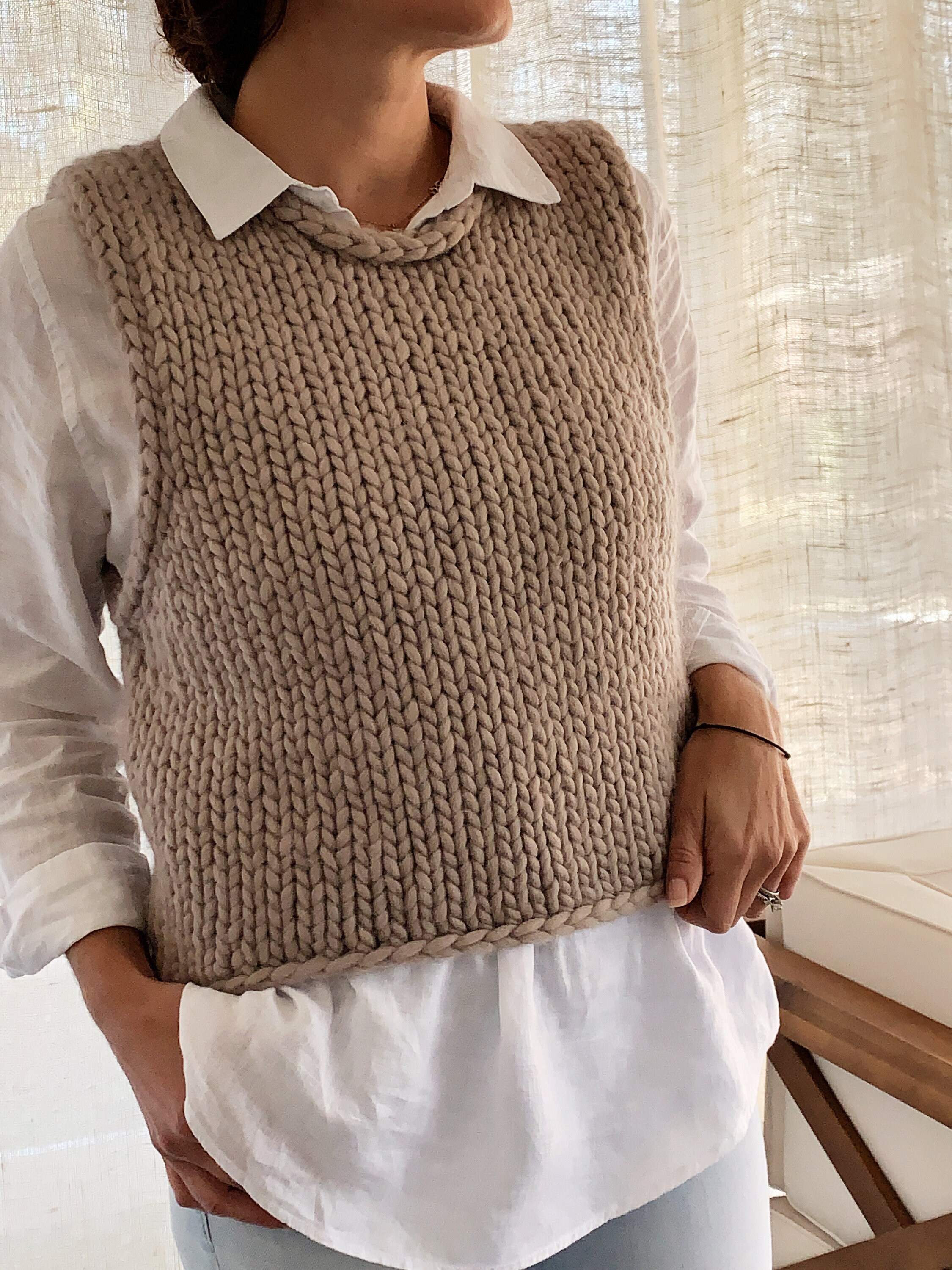 Knitting Pattern TopDown Slipover Vest Abrazo Slipover Etsy