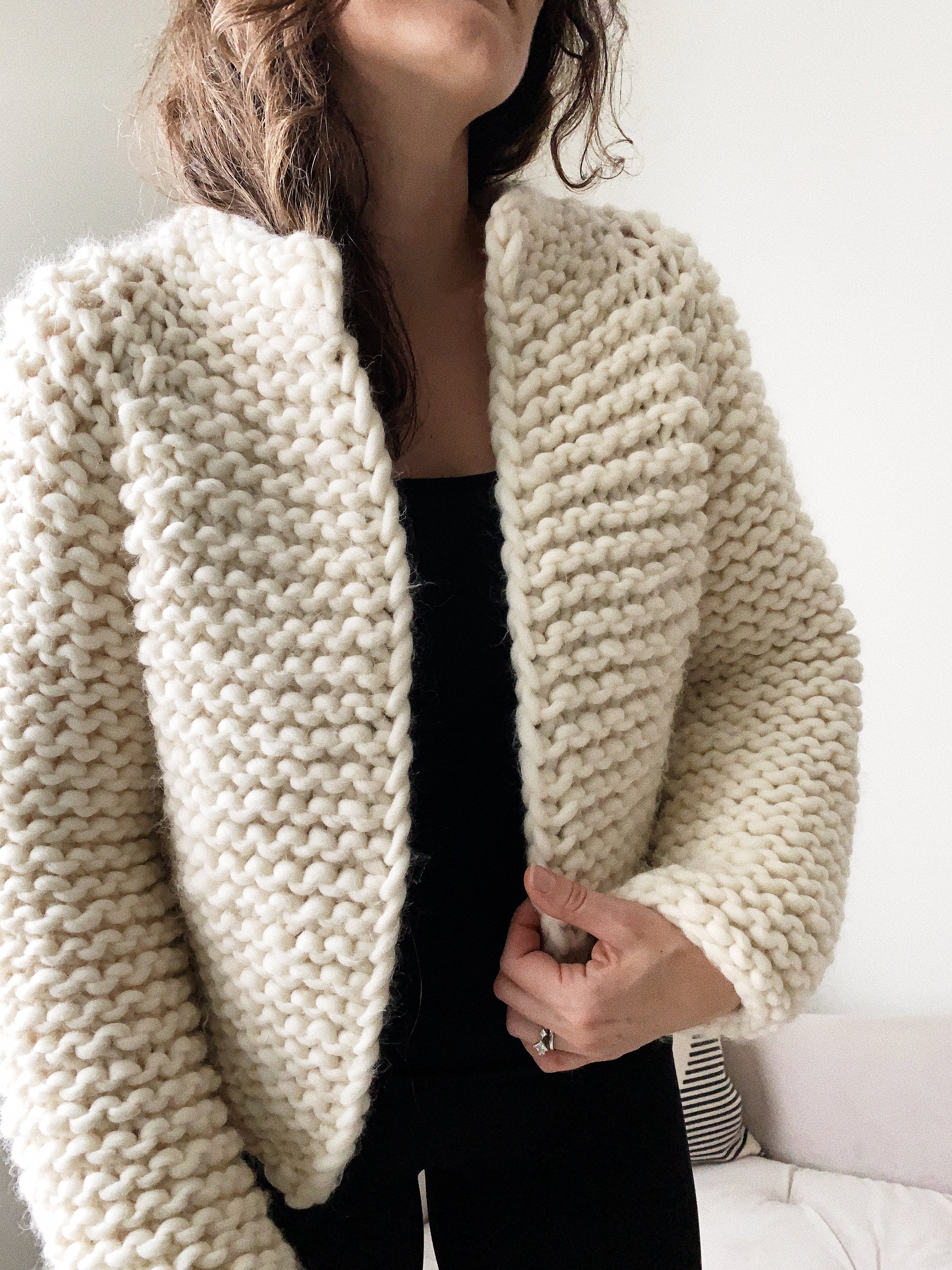 Down Knitting Pattern Cropped Sweater 