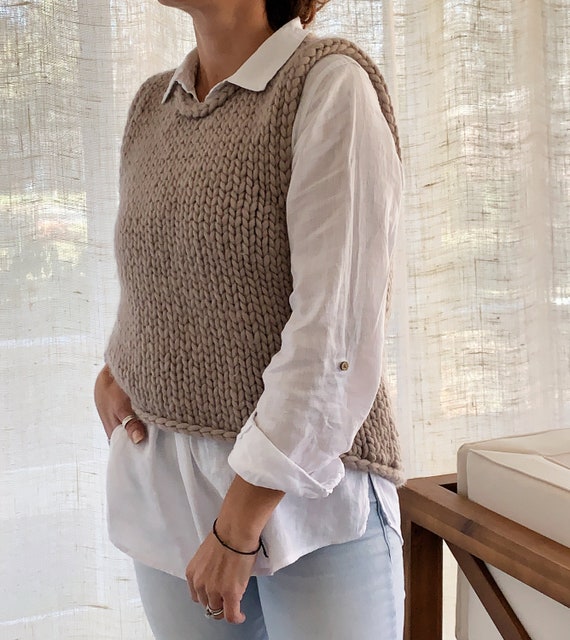 Knitting Pattern Top-down Slipover Vest Abrazo Slipover - Etsy