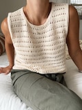 Knitting Pattern Instructions Boden Shirt Crew Neck Lacy Texture Knit Top