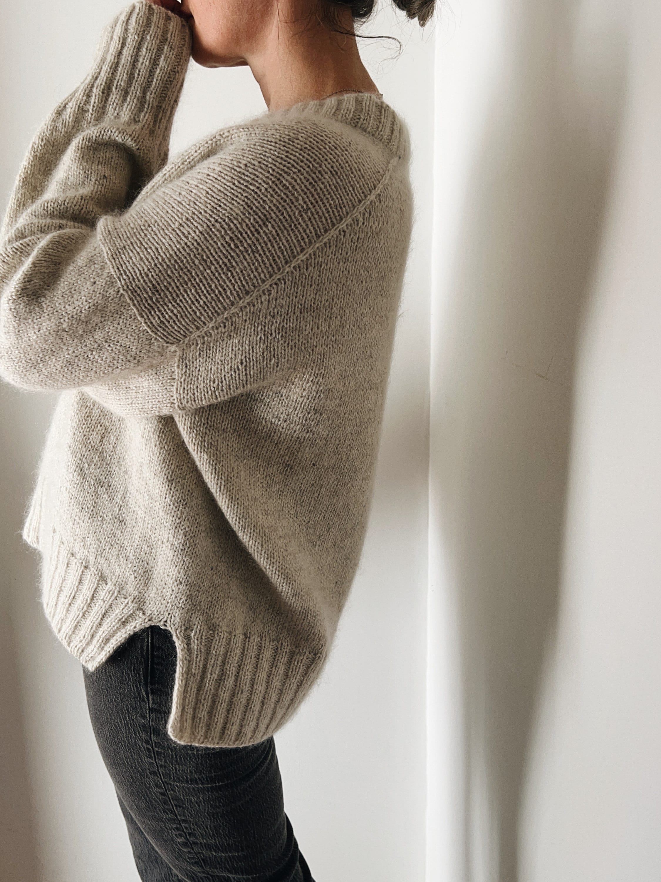 Knitting Pattern Harlow Sweater V Neck Top Down Knitting