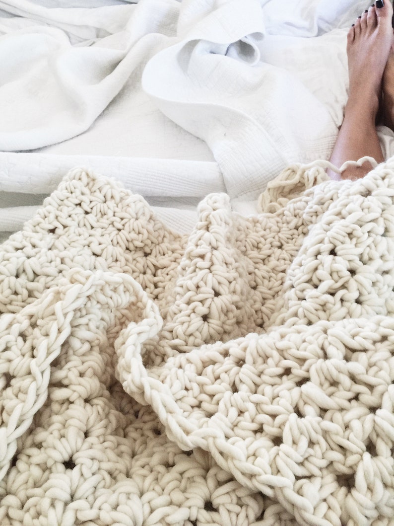 Crochet Pattern Chunky Blanket Throw Afghan Pattern Photo Etsy
