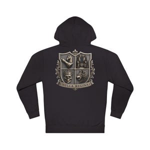 Sudadera con capucha y escudo medieval / Sudadera urbana Nulla Regina / Sudadera con mensaje
