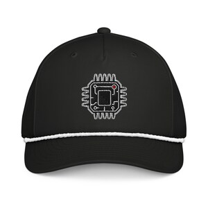 NPC Mode Computer Chip Rope Cap | Embroidered Tech Trucker Hat
