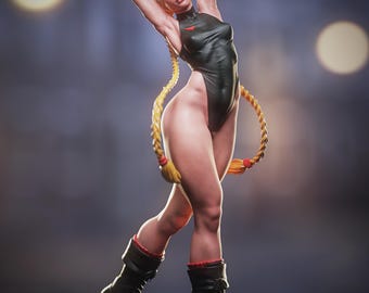 Figura de resina / Personalizada / Impresa en 3D - Cammy White / Decoración para sala de videojuegos