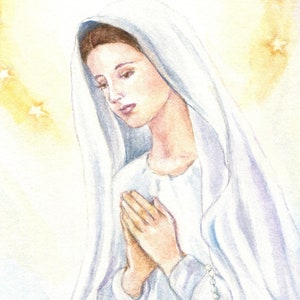 Religious Art Our Lady of Lourdes With St Bernadette holy - Etsy