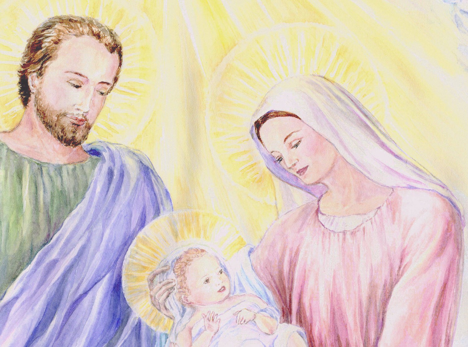 Religious Art, Holy Family ,nativity Scene, Christmas Religious Art ...
