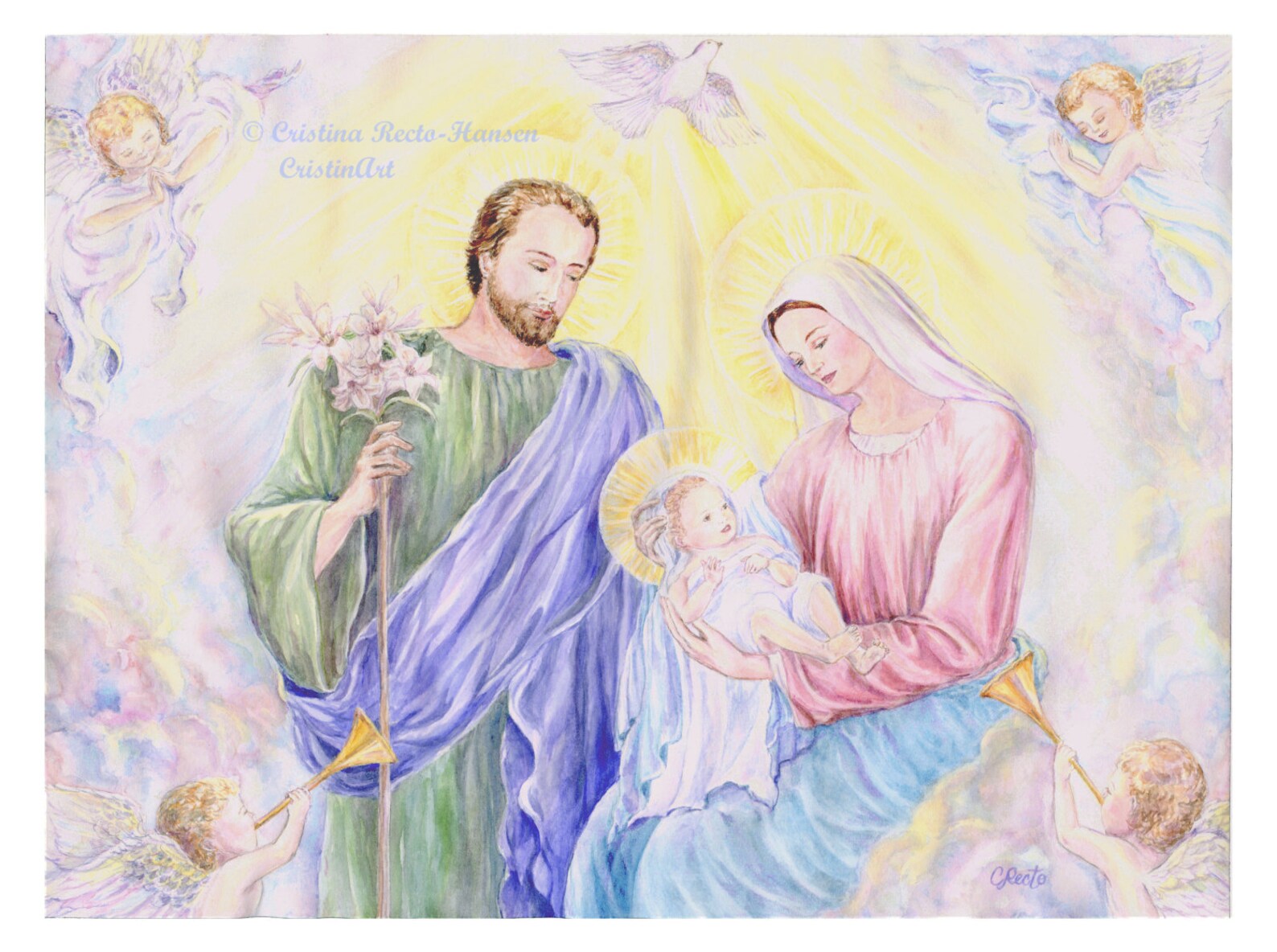 Religious Art, Holy Family ,nativity Scene, Christmas Religious Art ...