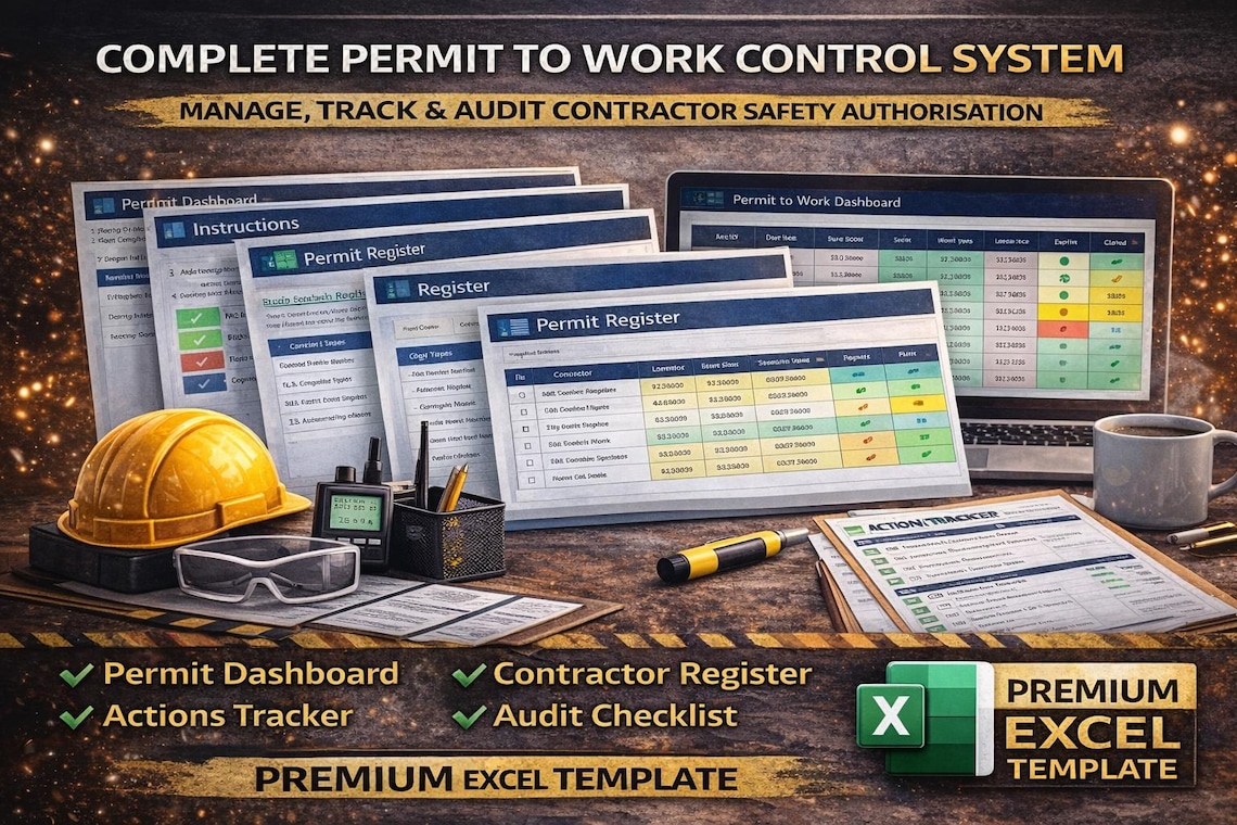 Permit to Work System Contractor Safety Control Register PTW Tracker ...