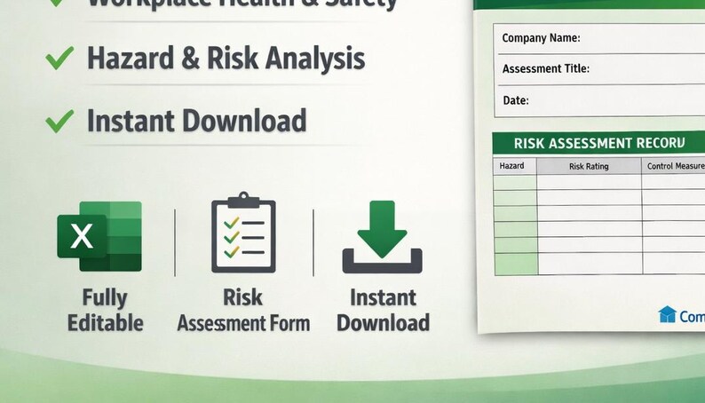 Risk Assessment Template | Workplace Risk Assessment Spreadsheet ...