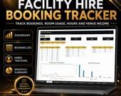Facility Hire Booking Tracker Excel Template for Venue Hire Income Dashboard and Community Centre Room Bookings