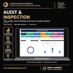 Audit & Inspection Log Excel Template Health and Safety (Digital Download)